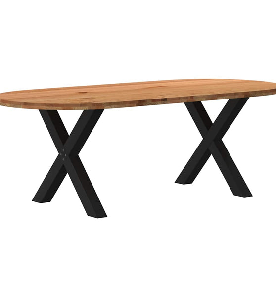 Esstisch Hellbraun 220x100x74 cm Massivholz Eiche Oval