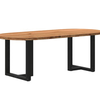 Esstisch Hellbraun 220x100x74 cm Massivholz Eiche Oval