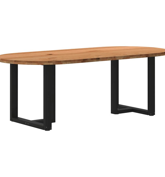 Esstisch Hellbraun 220x100x74 cm Massivholz Eiche Oval