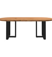 Esstisch Hellbraun 220x100x74 cm Massivholz Eiche Oval