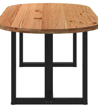 Esstisch Hellbraun 220x100x74 cm Massivholz Eiche Oval