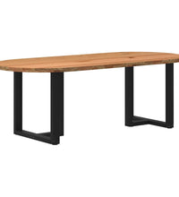 Esstisch Hellbraun 220x100x74 cm Massivholz Eiche Oval