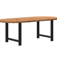 Esstisch Hellbraun 220x100x74 cm Massivholz Eiche Oval