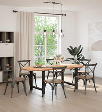 Esstisch Hellbraun 220x100x74 cm Massivholz Eiche Oval