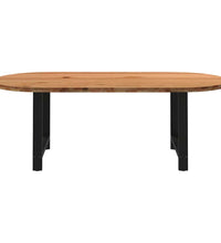 Esstisch Hellbraun 220x100x74 cm Massivholz Eiche Oval