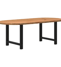 Esstisch Hellbraun 220x100x74 cm Massivholz Eiche Oval