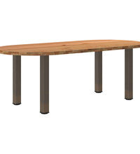 Esstisch Hellbraun 220x100x74 cm Massivholz Eiche Oval