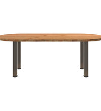 Esstisch Hellbraun 220x100x74 cm Massivholz Eiche Oval