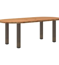 Esstisch Hellbraun 220x100x74 cm Massivholz Eiche Oval