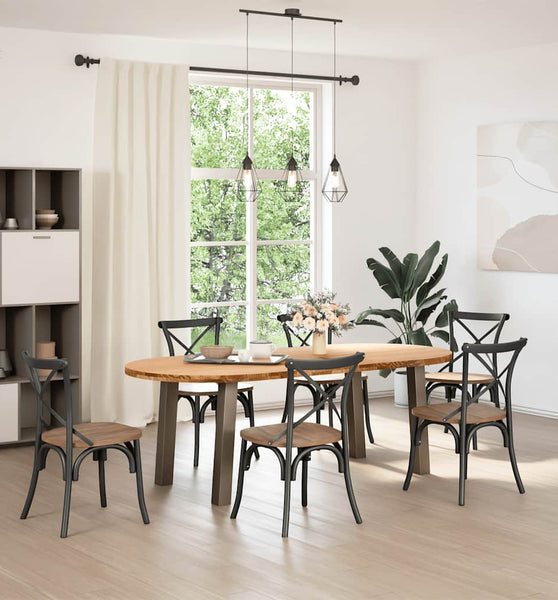 Esstisch Hellbraun 220x100x74 cm Massivholz Eiche Oval