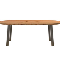Esstisch Hellbraun 220x100x74 cm Massivholz Eiche Oval