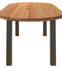 Esstisch Hellbraun 220x100x74 cm Massivholz Eiche Oval