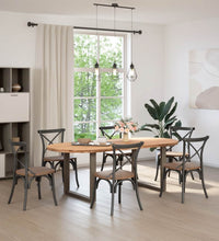 Esstisch Hellbraun 220x100x74 cm Massivholz Eiche Oval