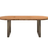 Esstisch Hellbraun 220x100x74 cm Massivholz Eiche Oval