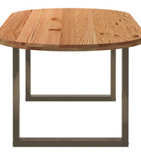 Esstisch Hellbraun 220x100x74 cm Massivholz Eiche Oval