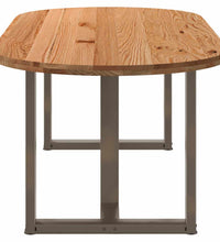 Esstisch Hellbraun 220x100x74 cm Massivholz Eiche Oval