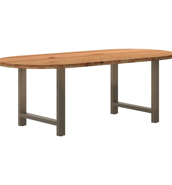 Esstisch Hellbraun 220x100x74 cm Massivholz Eiche Oval