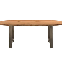 Esstisch Hellbraun 220x100x74 cm Massivholz Eiche Oval