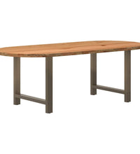 Esstisch Hellbraun 220x100x74 cm Massivholz Eiche Oval