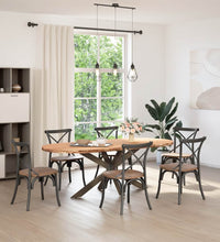 Esstisch Hellbraun 220x100x74 cm Massivholz Eiche Oval