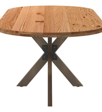 Esstisch Hellbraun 220x100x74 cm Massivholz Eiche Oval