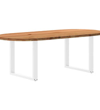 Esstisch Hellbraun 220x100x74 cm Massivholz Eiche Oval