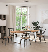 Esstisch Hellbraun 220x100x74 cm Massivholz Eiche Oval