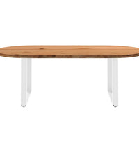 Esstisch Hellbraun 220x100x74 cm Massivholz Eiche Oval