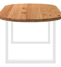 Esstisch Hellbraun 220x100x74 cm Massivholz Eiche Oval