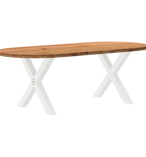 Esstisch Hellbraun 220x100x74 cm Massivholz Eiche Oval