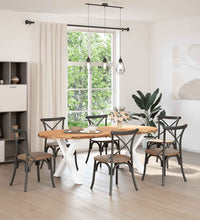 Esstisch Hellbraun 220x100x74 cm Massivholz Eiche Oval