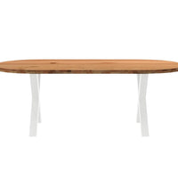 Esstisch Hellbraun 220x100x74 cm Massivholz Eiche Oval