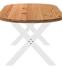 Esstisch Hellbraun 220x100x74 cm Massivholz Eiche Oval