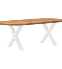 Esstisch Hellbraun 220x100x74 cm Massivholz Eiche Oval