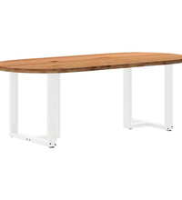 Esstisch Hellbraun 220x100x74 cm Massivholz Eiche Oval