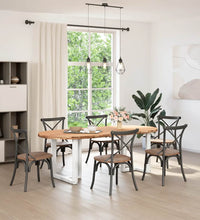 Esstisch Hellbraun 220x100x74 cm Massivholz Eiche Oval