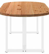 Esstisch Hellbraun 220x100x74 cm Massivholz Eiche Oval