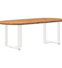 Esstisch Hellbraun 220x100x74 cm Massivholz Eiche Oval