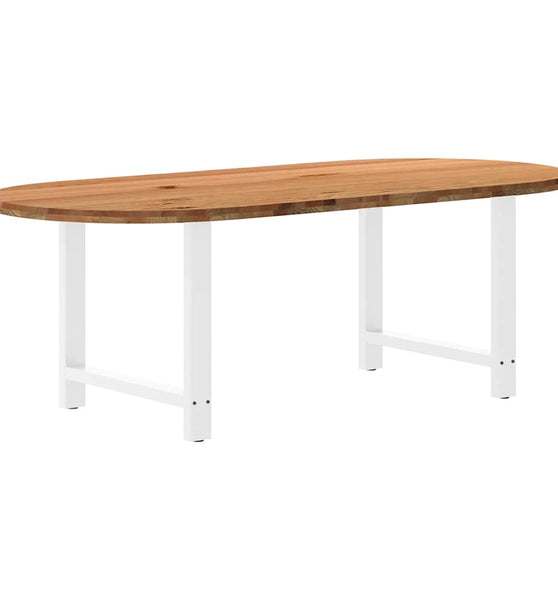 Esstisch Hellbraun 220x100x74 cm Massivholz Eiche Oval
