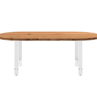 Esstisch Hellbraun 220x100x74 cm Massivholz Eiche Oval