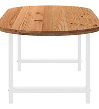 Esstisch Hellbraun 220x100x74 cm Massivholz Eiche Oval