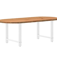 Esstisch Hellbraun 220x100x74 cm Massivholz Eiche Oval