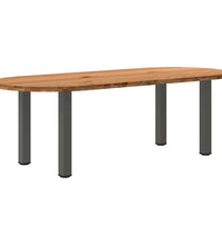 Esstisch Hellbraun 240x100x74 cm Massivholz Eiche Oval