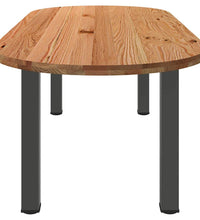 Esstisch Hellbraun 240x100x74 cm Massivholz Eiche Oval