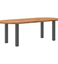 Esstisch Hellbraun 240x100x74 cm Massivholz Eiche Oval