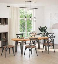 Esstisch Hellbraun 240x100x74 cm Massivholz Eiche Oval