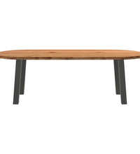 Esstisch Hellbraun 240x100x74 cm Massivholz Eiche Oval