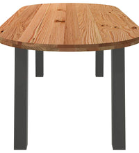 Esstisch Hellbraun 240x100x74 cm Massivholz Eiche Oval