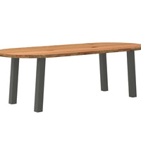 Esstisch Hellbraun 240x100x74 cm Massivholz Eiche Oval