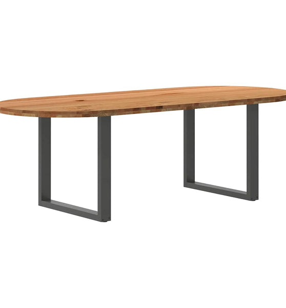 Esstisch Hellbraun 240x100x74 cm Massivholz Eiche Oval